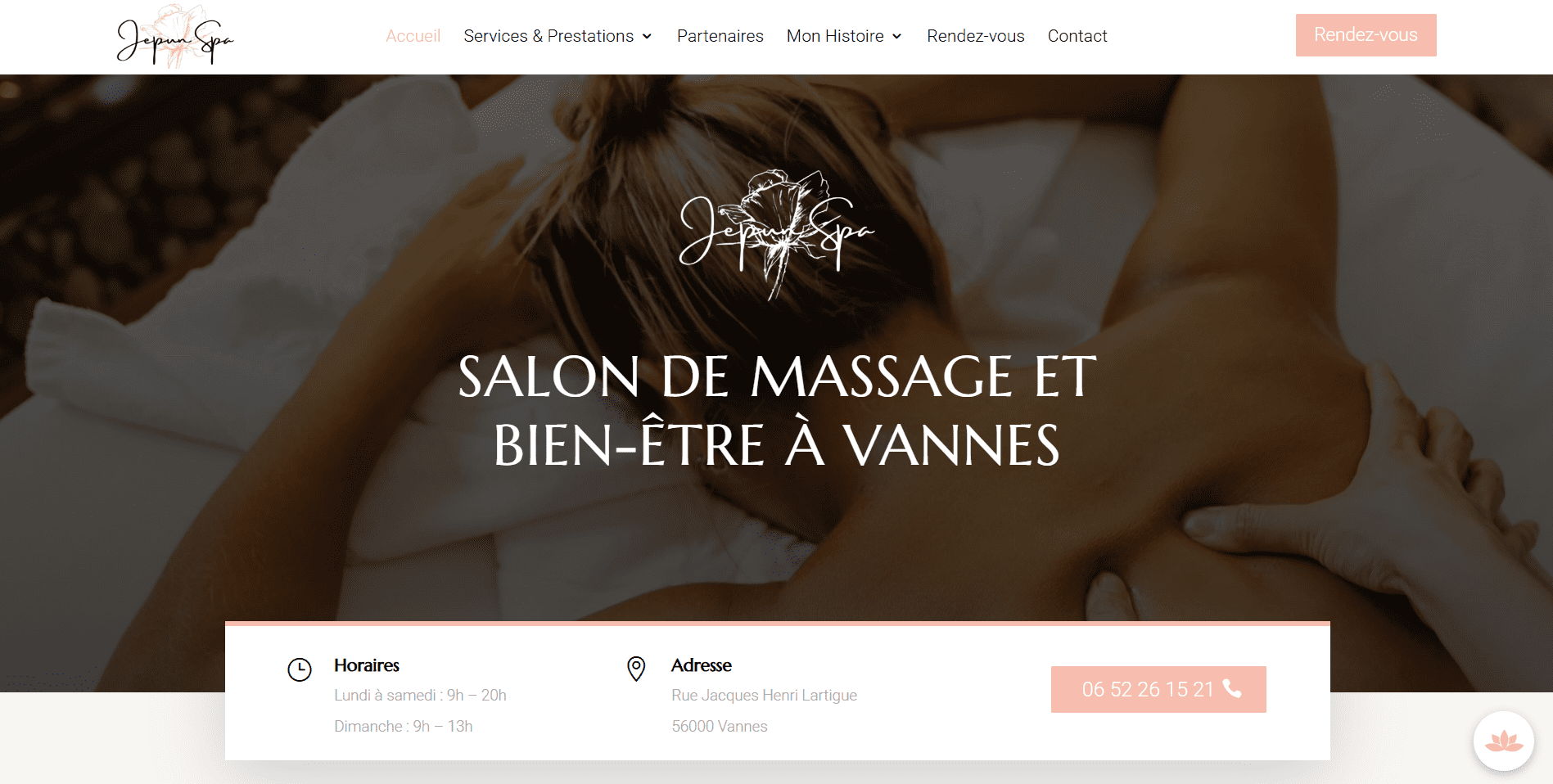 realisation site internet salon massage vannes codiaweb